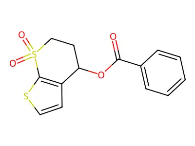 (7,7-dioxo-5,6-dihydro-4H-thieno[2,3-b]thiopyran-4-yl) benzoate structure