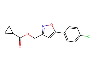 [5-(4-chlorophenyl)-1,2-oxazol-3-yl]methyl Cyclopropanecarboxylate structure