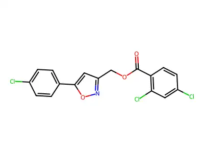 [5-(4-Chlorophenyl)-3-isoxazolyl]methyl 2,4-dichlorobenzenecarboxylate structure