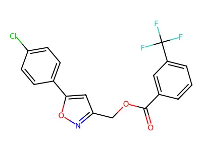 [5-(4-Chlorophenyl)-3-isoxazolyl]methyl 3-(trifluoromethyl)benzenecarboxylate structure