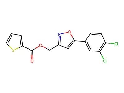 [5-(3,4-Dichlorophenyl)-3-isoxazolyl]methyl 2-thiophenecarboxylate structure
