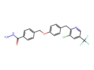 4-[(4-{[3-chloro-5-(trifluoromethyl)pyridin-2-yl]methyl}phenoxy)methyl]benzohydrazide structure