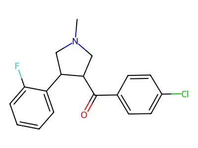 (4-chlorophenyl)[4-(2-fluorophenyl)-1-methyltetrahydro-1H-pyrrol-3-yl]methanone structure