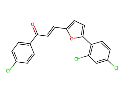 1-(4-Chlorophenyl)-3-[5-(2,4-dichlorophenyl)furan-2-yl]prop-2-en-1-one structure