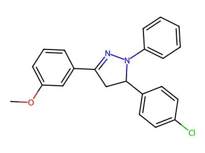 5-(4-chlorophenyl)-3-(3-methoxyphenyl)-1-phenyl-4,5-dihydro-1H-pyrazole structure