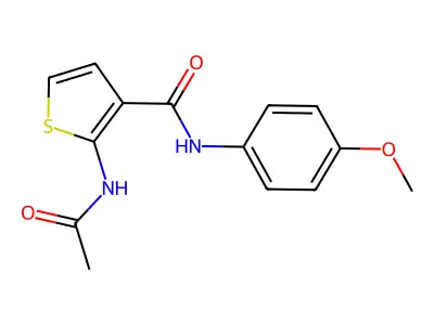 2-acetamido-N-(4-methoxyphenyl)thiophene-3-carboxamide structure