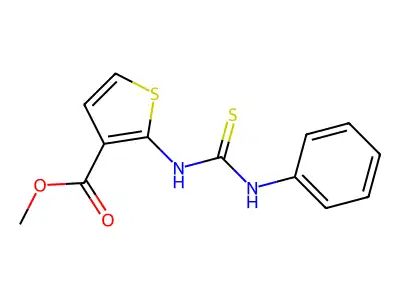 Methyl 2-[(anilinocarbothioyl)amino]-3-thiophenecarboxylate structure