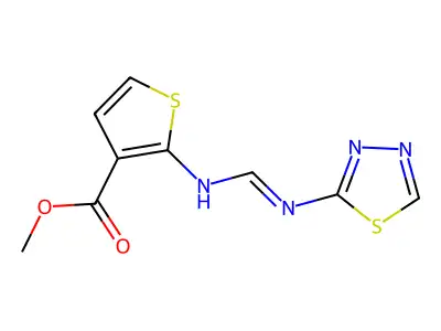 Methyl 2-(1,3,4-thiadiazol-2-yliminomethylamino)thiophene-3-carboxylate structure