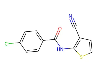 4-chloro-N-(3-cyanothiophen-2-yl)benzamide structure