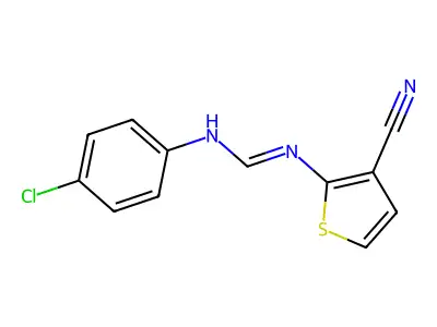 N-(4-chlorophenyl)-N'-(3-cyanothiophen-2-yl)methanimidamide structure