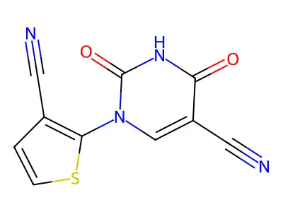 1-(3-Cyano-2-thienyl)-2,4-dioxo-1,2,3,4-tetrahydro-5-pyrimidinecarbonitrile structure