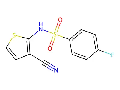 N-(3-cyano-2-thienyl)-4-fluorobenzenesulfonamide structure
