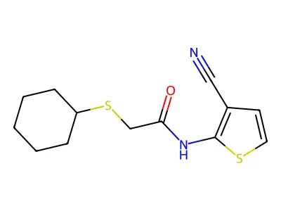 N-(3-cyano-2-thienyl)-2-(cyclohexylsulfanyl)acetamide structure