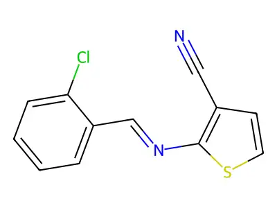 2-{[(2-Chlorophenyl)methylidene]amino}thiophene-3-carbonitrile structure