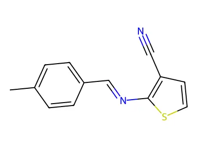 2-{[(4-Methylphenyl)methylidene]amino}thiophene-3-carbonitrile structure