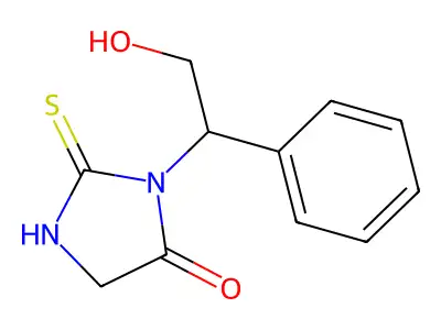 3-(2-hydroxy-1-phenylethyl)-2-thioxotetrahydro-4H-imidazol-4-one structure