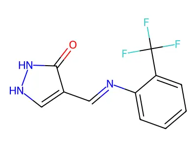 4-{[2-(trifluoromethyl)anilino]methylene}-2,4-dihydro-3H-pyrazol-3-one structure