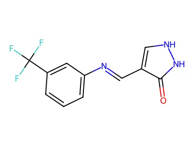 4-{[3-(trifluoromethyl)anilino]methylene}-2,4-dihydro-3H-pyrazol-3-one structure