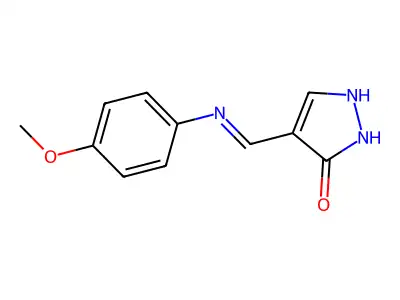4-[(4-methoxyanilino)methylene]-2,4-dihydro-3H-pyrazol-3-one structure