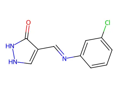4-[(3-chloroanilino)methylene]-2,4-dihydro-3H-pyrazol-3-one structure