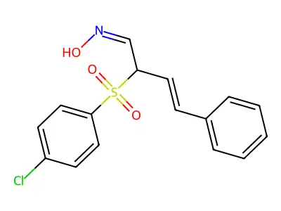 N-[2-(4-chlorophenyl)sulfonyl-4-phenylbut-3-enylidene]hydroxylamine structure