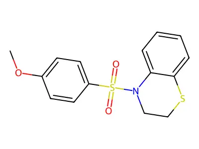 4-(2,3-dihydro-4H-1,4-benzothiazin-4-ylsulfonyl)phenyl methyl ether structure