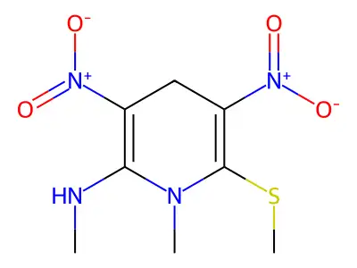 1,4-Dihydro-N,1-dimethyl-6-(methylthio)-3,5-dinitro-2-pyridinamine structure