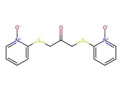 2-({3-[(1-Oxido-2-pyridiniumyl)sulfanyl]-2-oxopropyl}sulfanyl)-1-pyridiniumolate structure