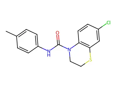 7-chloro-N-(4-methylphenyl)-2,3-dihydro-4H-1,4-benzothiazine-4-carboxamide structure
