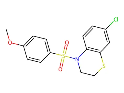 7-Chloro-3,4-dihydro-4-[(4-methoxyphenyl)sulfonyl]-2H-1,4-benzothiazine structure