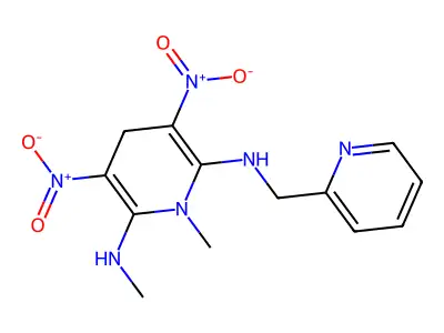 N~2~,1-dimethyl-3,5-dinitro-N~6~-(2-pyridinylmethyl)-1,4-dihydro-2,6-pyridinediamine structure