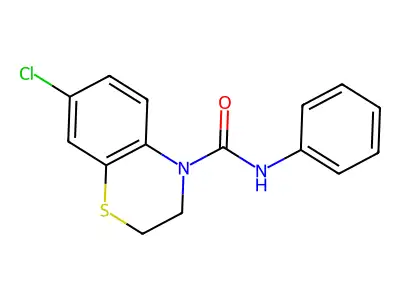7-chloro-N-phenyl-2,3-dihydro-4H-1,4-benzothiazine-4-carboxamide structure