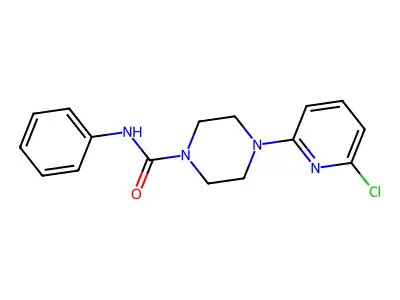 4-(6-chloro-2-pyridinyl)-N-phenyltetrahydro-1(2H)-pyrazinecarboxamide structure
