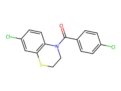 (7-Chloro-2,3-dihydro-4H-1,4-benzothiazin-4-yl)(4-chlorophenyl)methanone structure