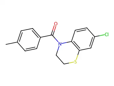 (7-chloro-2,3-dihydro-4H-1,4-benzothiazin-4-yl)(4-methylphenyl)methanone structure