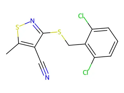 3-[(2,6-Dichlorobenzyl)sulfanyl]-5-methyl-4-isothiazolecarbonitrile structure
