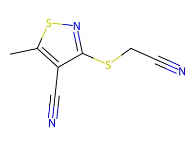 3-[(Cyanomethyl)sulfanyl]-5-methyl-4-isothiazolecarbonitrile structure