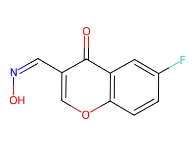 6-Fluoro-3-(hydroxyiminomethyl)chromen-4-one structure