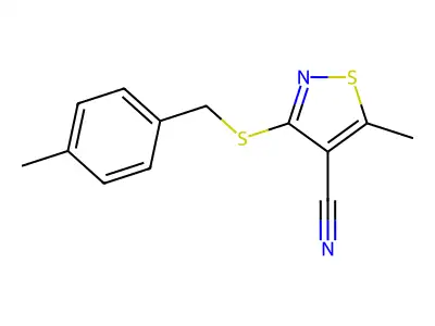 5-Methyl-3-[(4-methylbenzyl)sulfanyl]-4-isothiazolecarbonitrile structure