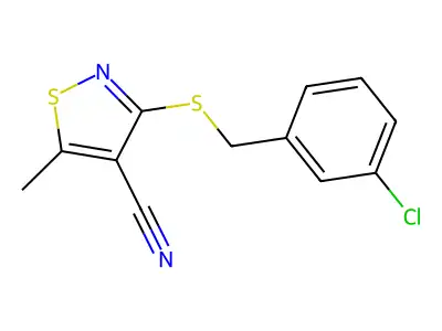 3-[(3-Chlorobenzyl)sulfanyl]-5-methyl-4-isothiazolecarbonitrile structure