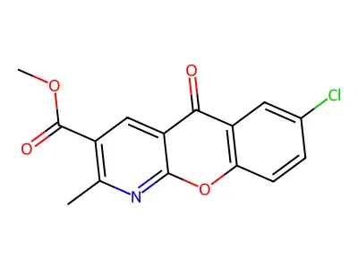 methyl 7-chloro-2-methyl-5-oxo-5H-chromeno[2,3-b]pyridine-3-carboxylate structure