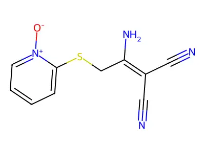2-(1-Amino-2-((1-oxido-2-pyridinyl)thio)ethylidene)propanedinitrile structure