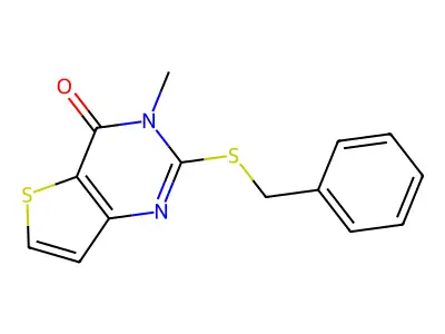 2-(benzylsulfanyl)-3-methylthieno[3,2-d]pyrimidin-4(3H)-one structure