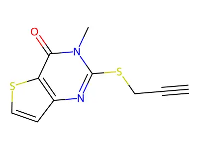 3-methyl-2-(2-propynylsulfanyl)thieno[3,2-d]pyrimidin-4(3H)-one structure