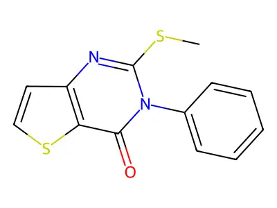 2-(methylsulfanyl)-3-phenylthieno[3,2-d]pyrimidin-4(3H)-one structure