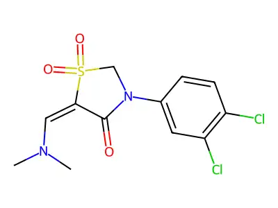 3-(3,4-dichlorophenyl)-5-(dimethylaminomethylidene)-1,1-dioxo-1,3-thiazolidin-4-one structure