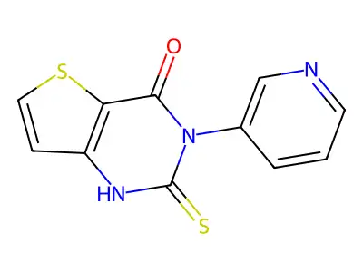 3-(3-pyridinyl)-2-thioxo-2,3-dihydrothieno[3,2-d]pyrimidin-4(1H)-one structure