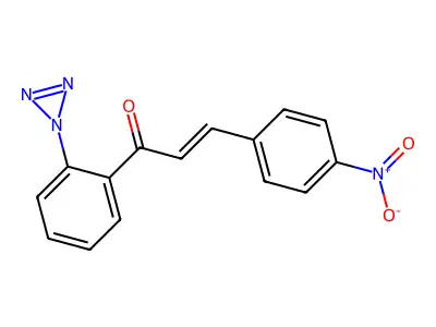 3-(4-nitrophenyl)-1-[2-(1H-triaziren-1-yl)phenyl]-2-propen-1-one structure