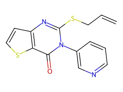 2-(allylsulfanyl)-3-(3-pyridinyl)thieno[3,2-d]pyrimidin-4(3H)-one structure