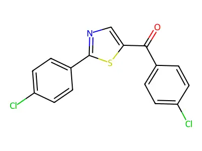 (4-Chlorophenyl)(2-(4-chlorophenyl)-1,3-thiazol-5-yl)methanone structure